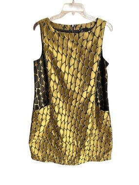 Olivia by Habitat dress 560550, night out jacquard green and black leaf S/M